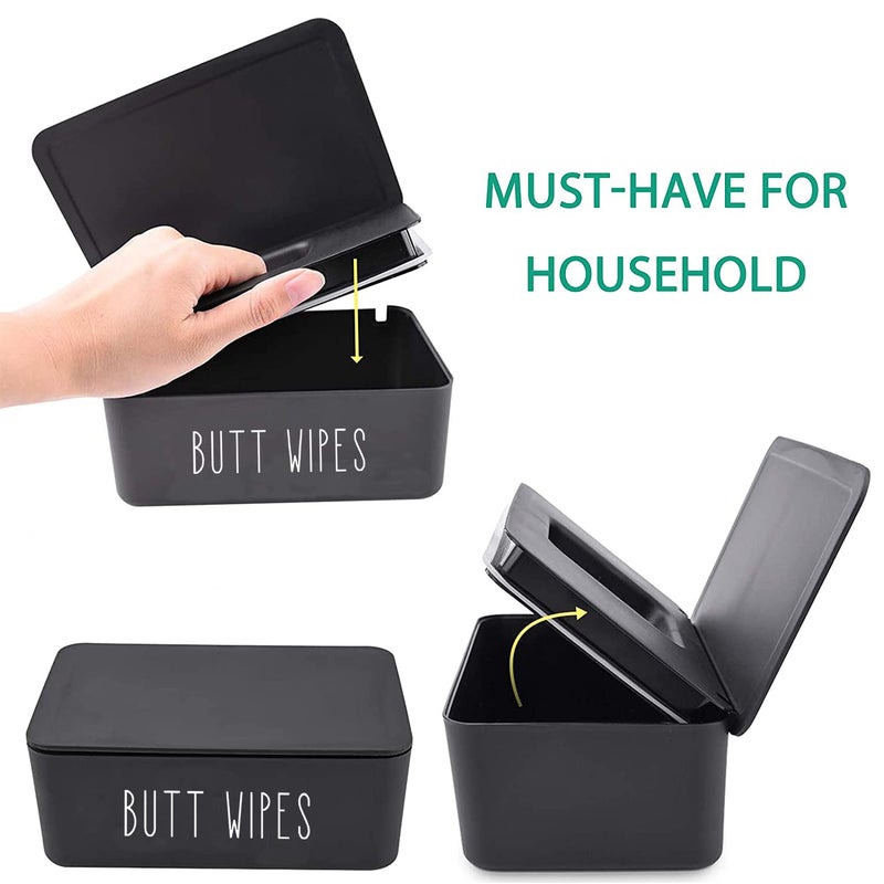 Moorfowl Butt Wipes Dispenser for Bathroom  Upgrade Size(8.2L x 4.9W x 3.9H inches)  Large Capacity Flushable Wipes Holder Container for Restroom - Image 3